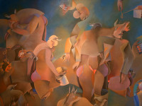 Luis Zárate. México, 1951. De regreso con armadillo, óleo sobre tela, 184 x 250 cms. 1977 (1)